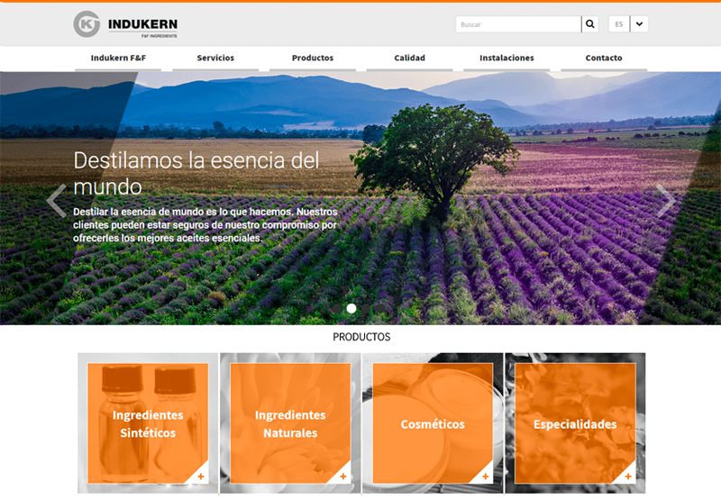 División de Aromas y Fragancias de Indukern estrena web División de Aromas y Fragancias de Indukern estrena web