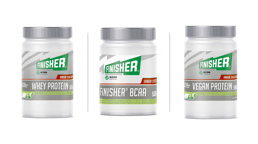 Finisher® WHEY PROTEIN, Finisher® VEGAN PROTEIN y Finisher® BCAA Finisher® WHEY PROTEIN, Finisher® VEGAN PROTEIN y Finisher® BCAA